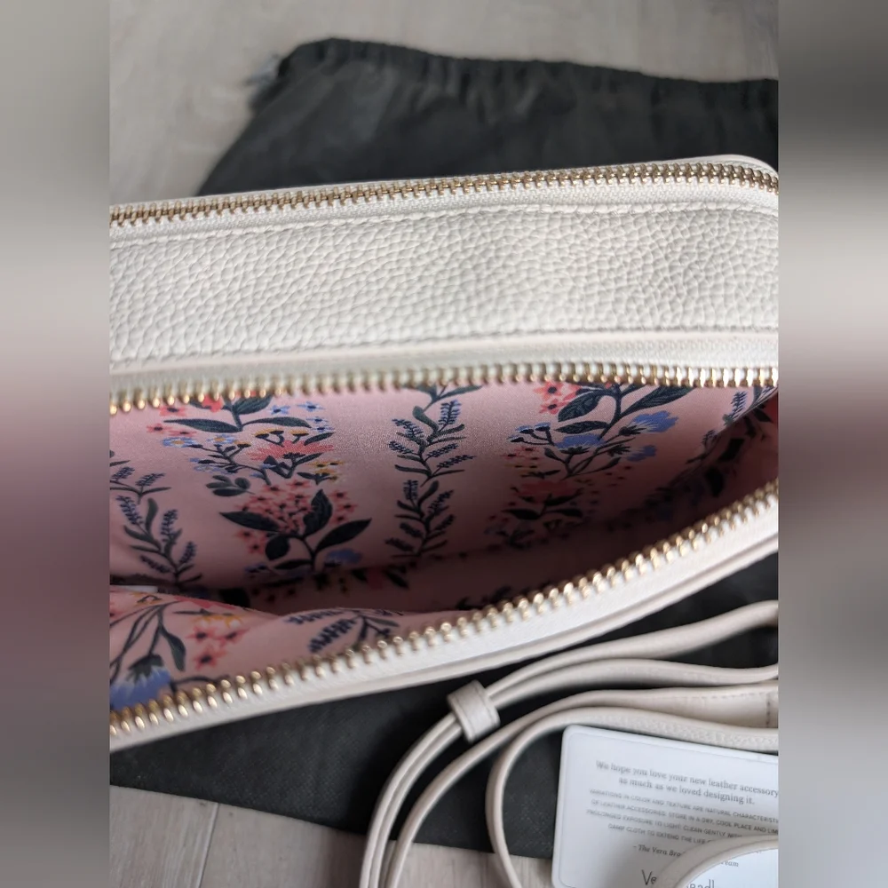 Vera Bradley Leather Evie Crossbody In Paradise Garden Floral - Picture 5 of 7